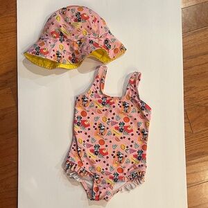 Disney Pink and Yellow Kids Swim One Piece